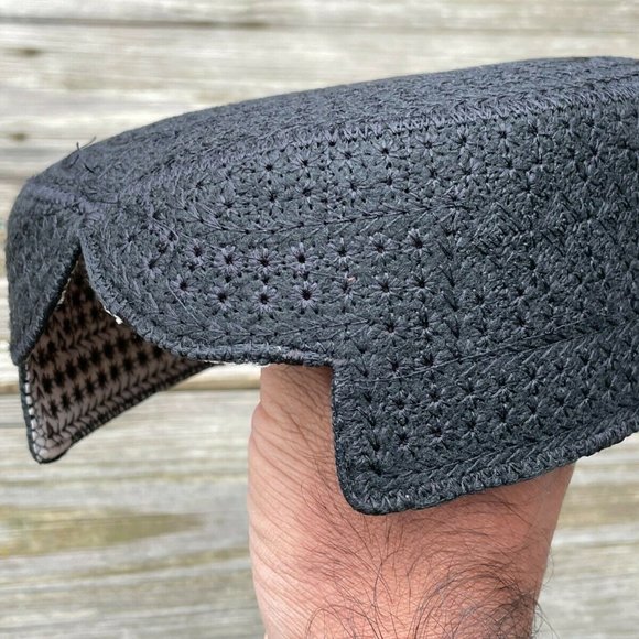 Sindhi Men Hat Round Front Cut Traditional Embroidery Black Cap Topi Hat New - Picture 9 of 11